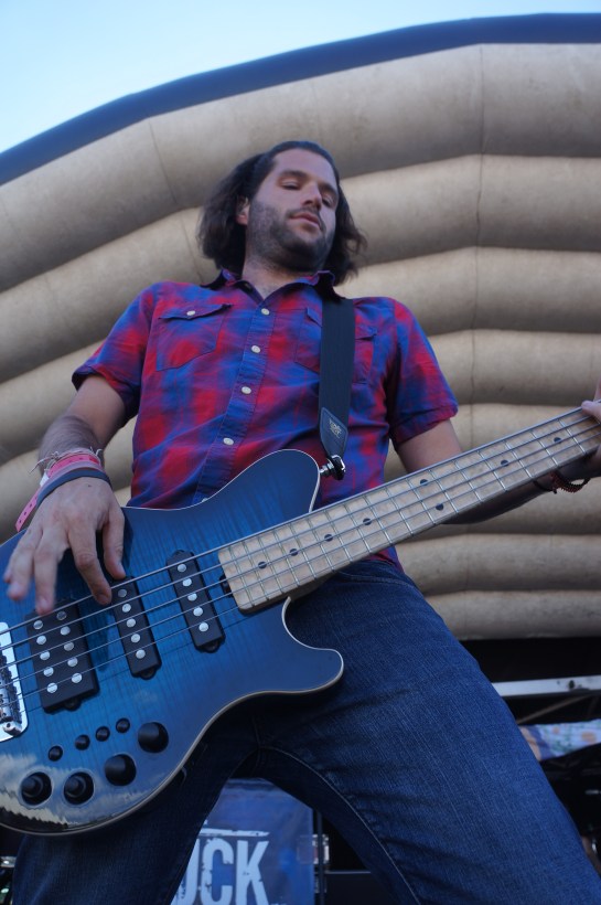 David Stiefel laying down some tasty basslines. -photo by the Hellion